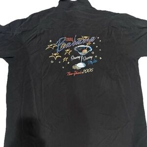 Tommy Bahama Vintage 100% Silk Hawaiian New Years 2006 Black Button Up Men’s 3XL